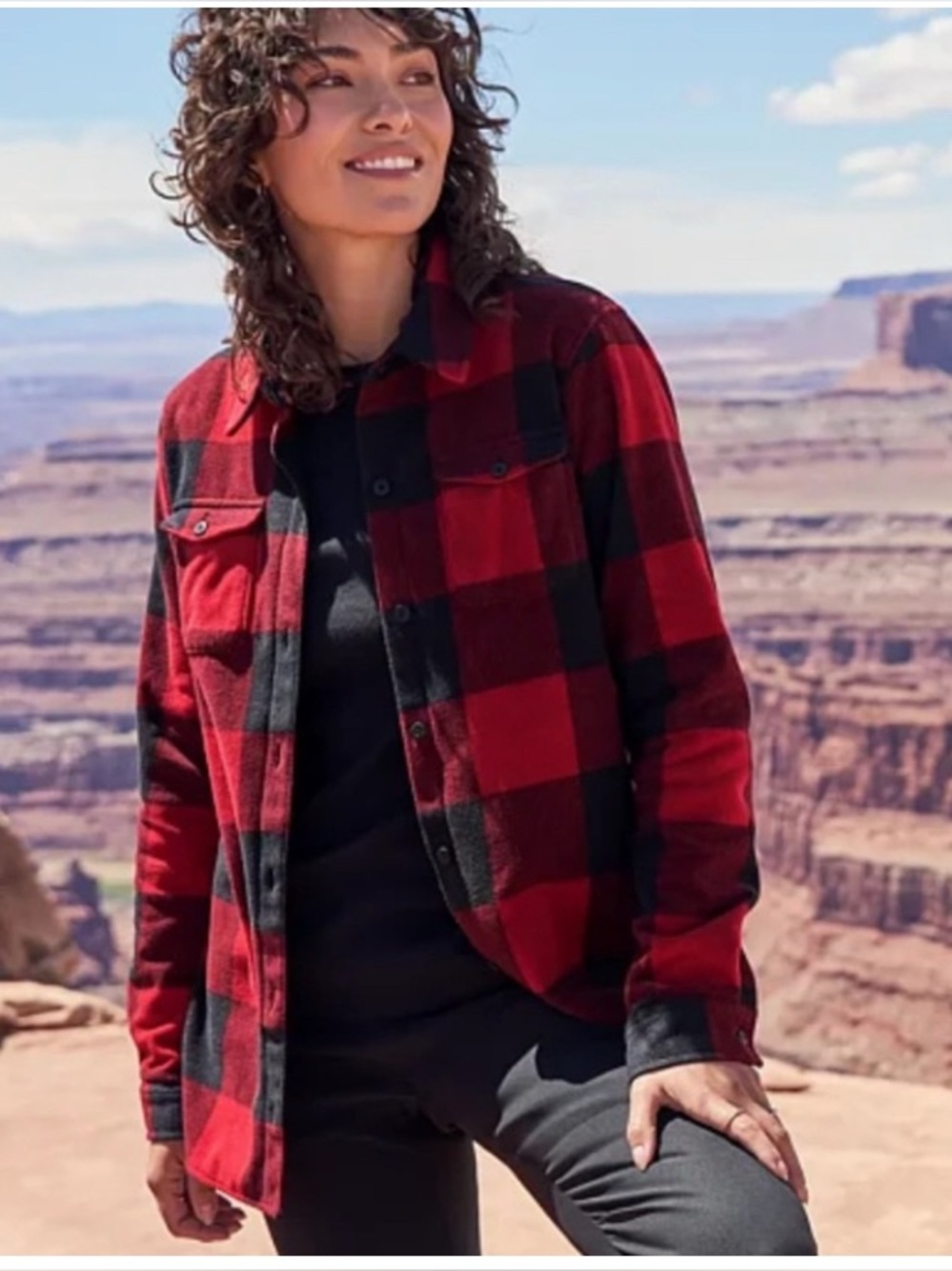 Eddie Bauer Women’s Fast Fleece Shirt Jacket Red Black Plaid NWT